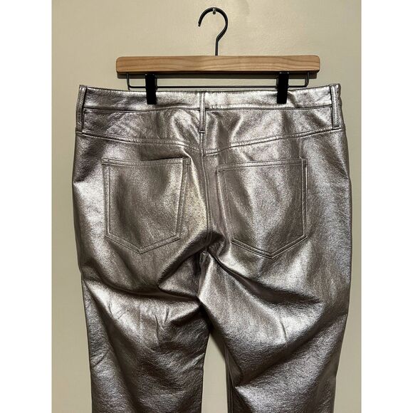 NWOT J. Crew Full-Length Demi-Boot Pant in Metallic Faux Leather 31 Petite - Picture 8 of 10